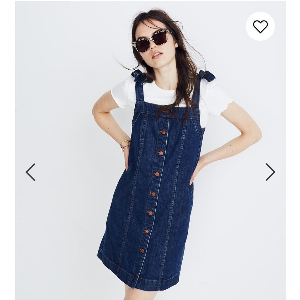 Madewell denim tie strap mini dress Size 10, New With Tags!
